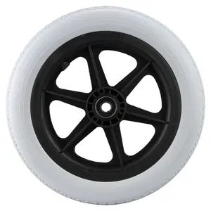 휠체어 바퀴 회의 (쌍) 12 인치 뒷 바퀴 12 1/2x2 1/4 "회색 단단한 타이어 건축 뒤 바퀴 보충
