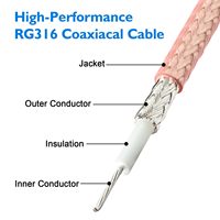 Câble coaxial RF RG174 personnalisé à faible perte, connecteur SMA mâle vers SMA femelle, câble RG174 Rg178, câble d'antenne 5m 10m 100m