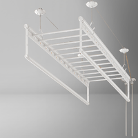 Séchoir à linge pliable pour plafond, commande manuelle, séchoir à linge en métal durable pour la maison
