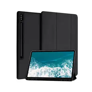 PU bề mặt Samsung Galaxy Tab S7 S8 S9 siêu máy tính bảng bao gồm trường hợp la bàn trường hợp Samsung Tab 2020 trường hợp bìa