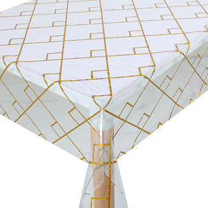 Ventes directes des fabricants de nappes en PVC avec fleurs à clip en or et en argent - Product Image 2