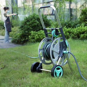 Chariot à enrouleur de tuyau en métal Mouvement portable longue durée et durable avec grand tuyau de rembobinage de roue avec tuyau antigel de rail de guidage - Product Image 2