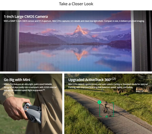 Djh MINI 5 Pro โดรนแบบดั้งเดิมบินคอมโบ (RC 2) พร้อมกล้อง CMOS ขนาด1นิ้วตรวจจับสิ่งกีดขวางรอบทิศทาง - Product Image 2