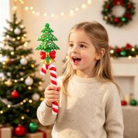 Weihnachtsbaum-Kugellichtstab, Batteriebetrieben, Leuchtender Festtagsstab für Feierlichkeiten und Nachtevents