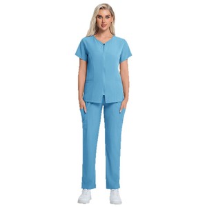 Women Scrub Set Moisture Wicking Elastic Uniform Hospital Workwear One Piece Quick Drying Surgical Gown Suit S XXL - Product Image 5