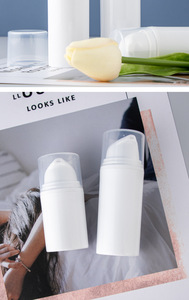 White PP Shoulder Vacuum Lotion Dispensing Bottle Press Type Cream Bottle for Cosmetic <b>Screen</b> Printing Surface Handling - Product Image 4