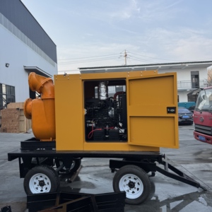 ปั๊มน้ำแบบดูดน้ำเองได้ 60KW 100KW 120kW เครื่องกำเนิดไฟฟ้าพร้อมเครื่องยนต์ ใช้งานง่าย พกพาสะดวก AJS-60GF ประสิทธิภาพการดูดน้ำเองได้ดีเยี่ยม ไม่ต้องใช้ปั๊มเสริม - Product Image 3