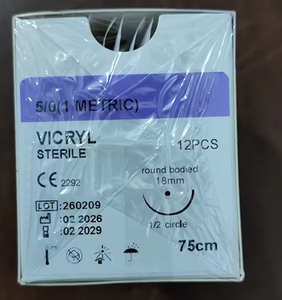 Hilo de Sutura Quirúrgica Aprobado por OEM, Ácido Poliglicólico 910, Nylon, Seda, PGA, PDO, PDS, PGLA, <span class=keywords><strong>Catgut</strong></span> Crómico con Aguja - Product Image 2