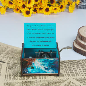 Venta al por mayor/OEMCreative caja de música de madera con manivela inspirada en Fagot pinturas famosas adornos decorativos Accesorios - Product Image 5