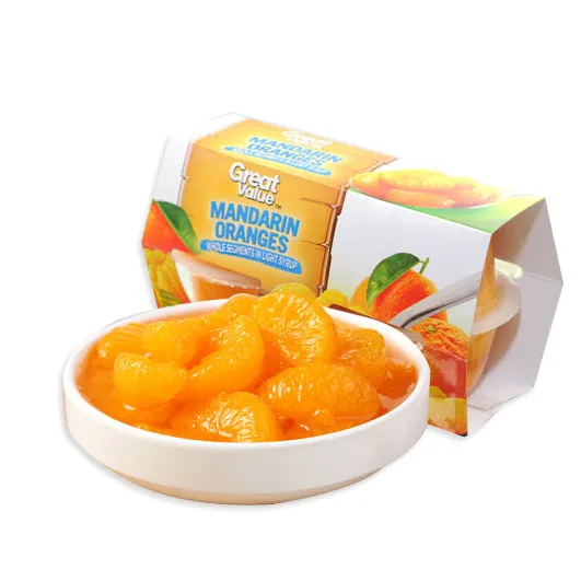 4.5OZ konserve mandarin portakal syrus ile plastik bardak şeftali ananas meyve karışık meyve bardakları