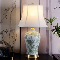Table de chevet rétro asiatique en céramique bleu clair et blanc porcelaine ABS classique européen pour chambres à coucher à usage domestique