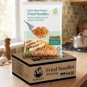 Fideos Instantáneos KampongKu con Ajo Frito y Pimienta Negra, 6 Paquetes x 4 x 95g, Certificación Halal, Empaque a Granel en Bolsa - Product Image 3