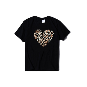 Camiseta de Moda con Estampado de Leopardo para Mujer, Camiseta para el Día de San Valentín a Bajo <span class=keywords><strong>Precio</strong></span> - Product Image 1