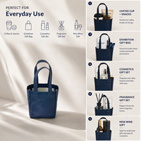 Sac fourre-tout en papier mini personnalisé avec logo sérigraphié, poignée longue, lavable, écologique, réutilisable, pochette cadeau pour exposition, OEM, faible MOQ