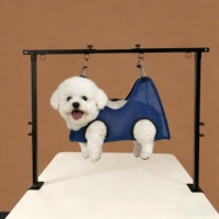 Ensemble de support de hamac portable pour toilettage des animaux de compagnie avec sangle de contention et housse de hamac pour la coupe des ongles et la relaxation