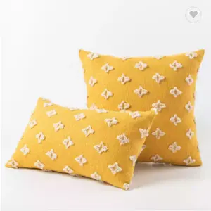 Housses d'oreiller décoratives en broderie Jacquard rhombique, taie d'oreiller carrée douce pour canapé, canapé, lit, chambre à coucher