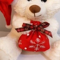 Ensemble de jouets en peluche ours en peluche de Noël personnalisés en gros avec mini sac cadeau, animaux en peluche doux, cadeau pour enfants