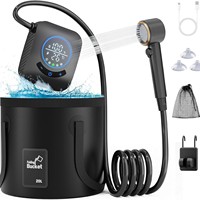 Douche portable 20L en ABS pour extérieur, pommeau de douche électrique, marque OEM/ODM, pour camping, chantiers, dortoirs, ensemble transfrontalier