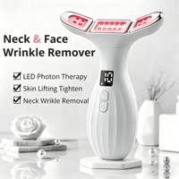 Appareil portable de lifting du visage et du cou en forme de V avec écran LCD rouge et bleu pour l'élimination du double menton, la réduction des rides et l'anti-âge