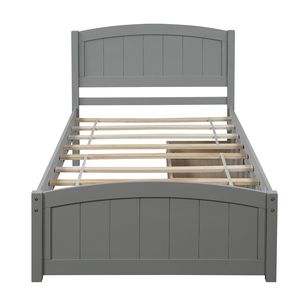 DB Twin Size Cama de metal con plataforma con dos cajones grises - Product Image 5