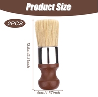 2pcs Brosse à manche court pour meubles en cuir Brosse de nettoyage pour l'entretien du bois avec poignée confortable