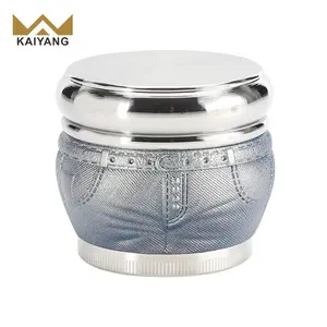 Personalized Smoking Accessories 63mm Creative Jeans Metal Herb Grinders For Herb Dry Spice Crusher Wholesale