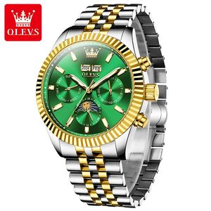 OLEVS-Montre Mécanique à Cadran Rond en Acier Inoxydable pour Homme, Phase de <span class=keywords><strong>Lune</strong></span>, Mois, <span class=keywords><strong>Calendrier</strong></span>, Mode 6688 - Product Image 1
