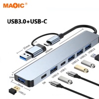 Adaptateur de concentrateur 7 en 1 type-c convertisseur de concentrateur 7 ports adaptateur de concentrateur USB pour ordinateur portable tablette