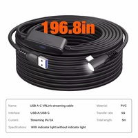 Cable USB A a USB C de 5M y 16 pies, 5Gbps, USB 3,2 Gen 1 VR, Cable de enlace de transmisión para Oculus Meta Quest 2 3 3S PICO 4/Neo 3 VR, Cable para auriculares