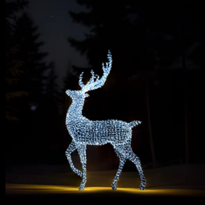 Décoration de Noël extérieure, grand motif de renne lumineux à LED pour décorations de rue - Product Image 1