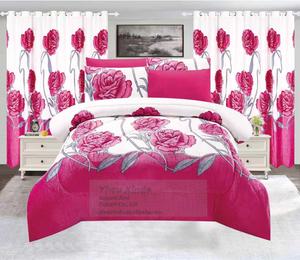 Set Copripiumino in Flanella di Lusso a 7 Pezzi con Motivo Floreale, Tende Abbinate, Alta Densità di Fili, Biancheria da <span class=keywords><strong>Letto</strong></span> per Tutte le Stagioni - Product Image 6