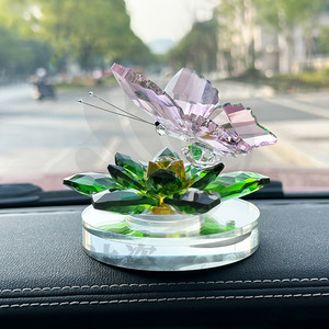 Ornement papillon en verre cristal pour tableau de bord de voiture, figurine décorative, cadeau - Product Image 1