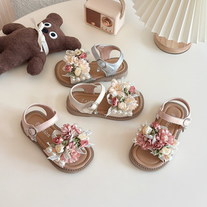 Nuovi Sandali Estivi 2025 per Ragazze con Cinturino in Pizzo Floreale e Punta Aperta, Scarpe Casual Sportive da Spiaggia - Product Image 2