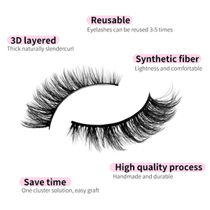 <span class=keywords><strong>Faux</strong></span> cils longs et touffus en vison synthétique avec bande transparente confortable, pour maquillage des yeux, vente en gros, logo personnalisé pour distributeurs de détail - Product Image 5