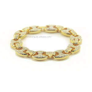Hip-hop men's street <b>bracelet</b> jewelry is cool, diamond-encrusted, pig nose buckle, and <b>bracelets</b> - Product Image 1