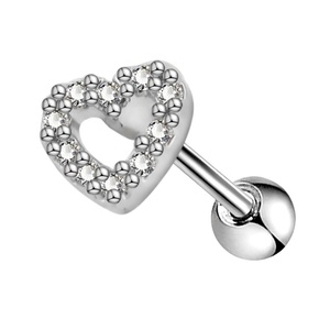 <span class=keywords><strong>Piercing</strong></span> de acero inoxidable para el cuerpo, joyería para el cartílago de la oreja, con circonita transparente, 316L - Product Image 2