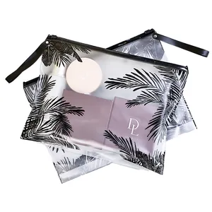 Vente chaude coloré en plastique pvc sac cosmétique holographique pvc pochette holographique pvc maquillage sacs clair en chine