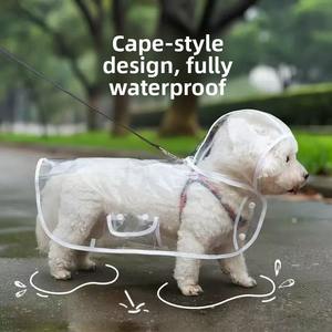 Wholesale Classic Cute Print Dogs & Cats Waterproof Transparent <b>Hooded</b> <b>Raincoat</b> Poncho - Product Image 3