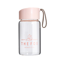 Gobelet à eau portable mini de 230 ml en verre borosilicate de haute qualité avec cordon, gobelet à boire anti-fuite à simple paroi