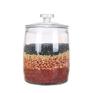 带气密盖的玻璃储物罐透明玻璃食品储物容器厨房咖啡罐糖果饼干