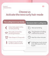 Pengeriting Rambut Keramik Otomatis Profesional dengan Layar LCD & Pemanas PTC, Grosir