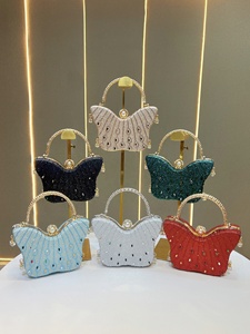 Nuevo Bolso de Mano Brillante para Mujer con Diseño de Mariposa, Bolso de Noche con Cadena para el Hombro, <span class=keywords><strong>Bolsos</strong></span> de Mensajero con Dos Asas y Pedrería Brillante - Product Image 2