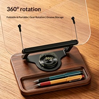 Support de tablette en acrylique de marque OEM, base rotative à 360 degrés, hauteur réglable (300x235x61mm) pour lecture sur tablette de bureau