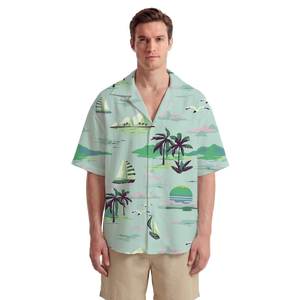 เสื้อฮาวายผู้ชาย <span class=keywords><strong>DYD</strong></span> Custom POD ลายดอกไม้เขตร้อนพิมพ์ 3 มิติ แขนสั้น สไตล์ลำลอง ติดกระดุม - Product Image 4