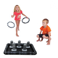 Seau à glace gonflable en PVC, jeu de lancer d'anneaux d'Halloween en forme de pierre tombale, refroidisseur de boissons pour fête, bar à glace 145x85cm