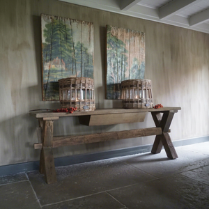 Rustic Solid Wood Console <b>Table</b> <b>Reclaimed</b> Timber Farmhouse Entryway Side <b>Table</b> Handmade Eco-Friendly Living Room Hallway - Product Image 1