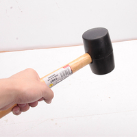 KAFUWELL HA6015 HA0216E HA0224E Marteau en caoutchouc noir avec manche en bois, non-abrasif, 16oz 24oz 32oz, 55/65/70mm, pour bricolage