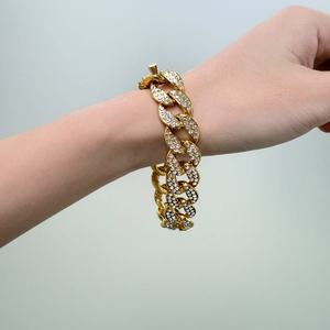 Neue Hip-Hop-Chic Kupferlegierung Kühlende Doppelreihige Verstellbare Temperamentvolle Herren- und Damen-Kubanische Mode-Ketten & Gliederarmbänder - Product Image 4