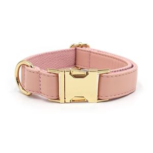 Hochwertiges, strapazierfähiges Nylon-PU-Leder Hundehalsband mit goldener Metallschnalle, buntes Leder-Hundehalsband - Product Image 6