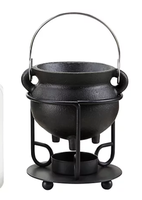 Chauffe-cire en forme de chaudron avec support métallique, brûleur à huile en métal, chauffe-cire, support pour bougie chauffe-plat pour diffuseur d'arômes et d'huiles essentielles
